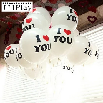 

Hot Sale 10pcs/lot 12 Inch I LOVE YOU Latex Balloon Wedding Decorations Valentine's Day Inflatable Party Supplies Helium Balloon