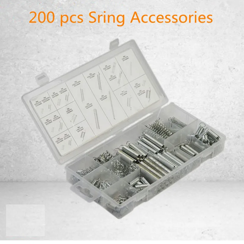 

9.200 pcs Steel Spring Hardware Spring Drum Extension Tension Springs Pressure Suit Muell Metal Assortment with Plastic Case