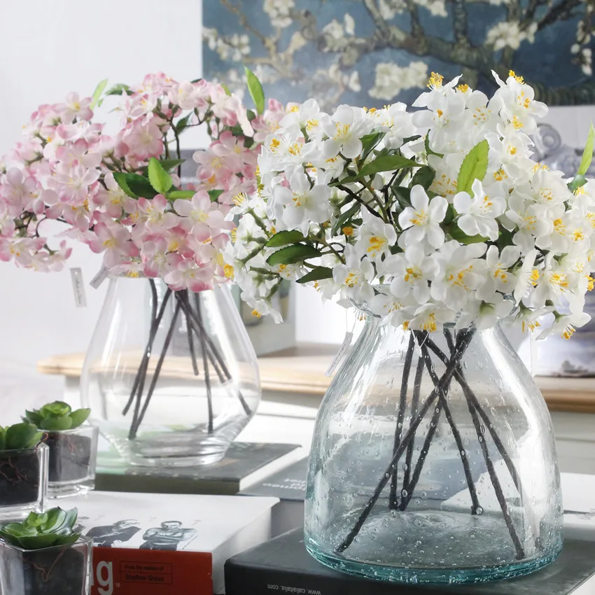1pc Artificial Cherry Blossoms Short Tree Branches Sakura Cherry