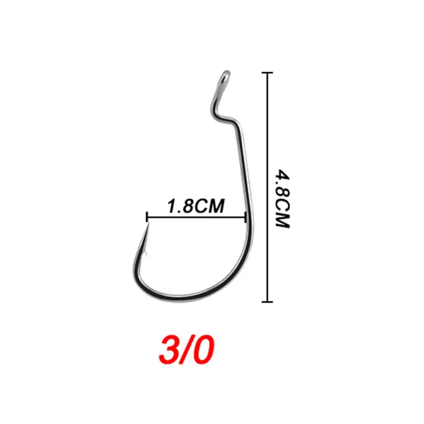50 шт. рыболовные крючки из углеродистой стали рукоятка джига большие крючки на окуня свинцовая головка джиг кривошипный колючий крючок для мягкой рыбалки приманка рыболовный крючок - Цвет: 3-0