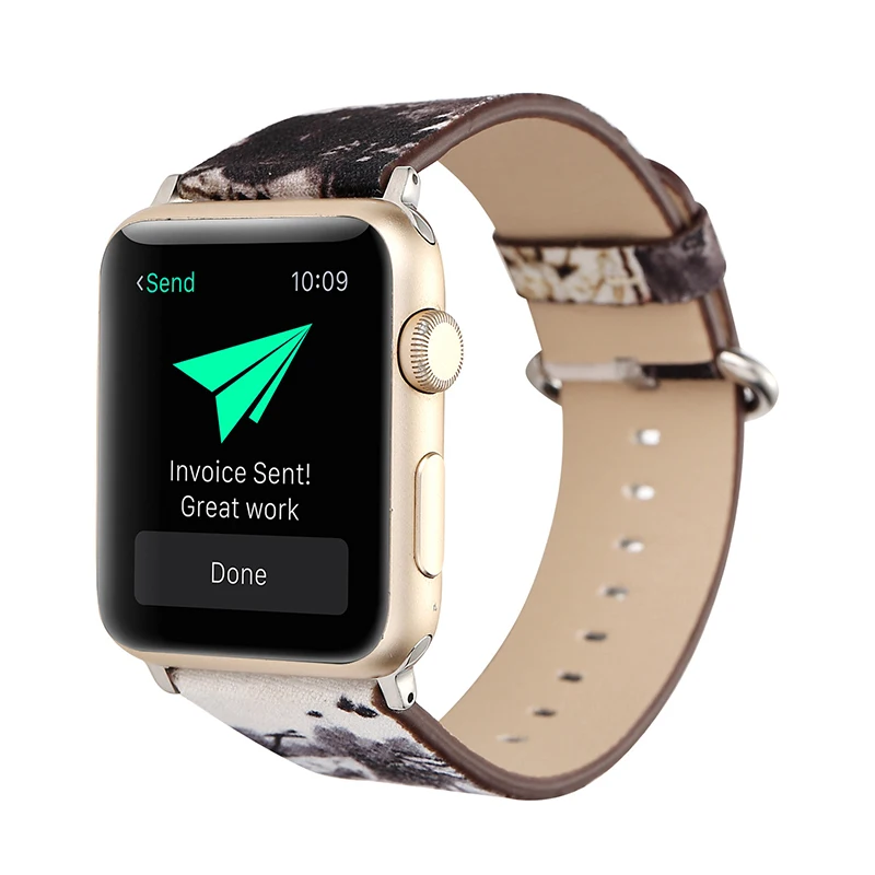 For apple watch band painted leather women's watch bracelet men's watch strap (6)