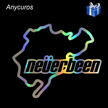 

12.8x10.7cm Funny NEVERBEEN Car Stickers Nurburgring Reflective Decal JDM Dubber Drift Car Truck Window Bumper Fashion Sticker