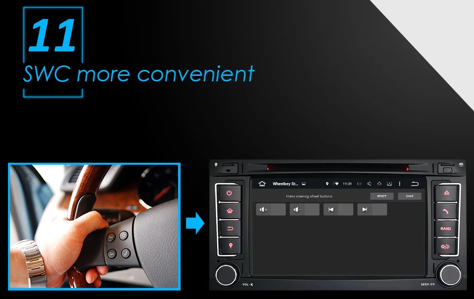Perfect Eunavi 2 Din Android 9 Car DVD Player GPS Navi For VW/Volkswagen/Touareg/Transporter T5 With Canbus Wifi Stereo Radio FM DSP RDS 20