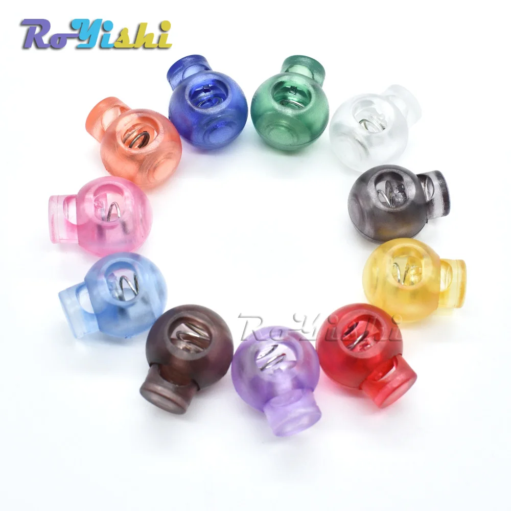 Mixed Colorful Cord Lock Toggle Clip Stopper Plastic Transparent Clear Frost Apparel Sportwear Shoes Lace