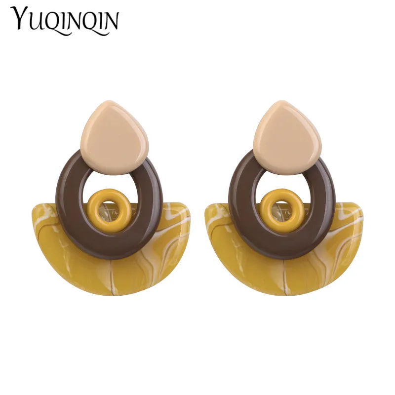 

Long Acrylic Resin Fashion Dangling Drop Big Earrings Women Large Geometric Water Drop Dangle Earring for Girls Vintage Jewelry