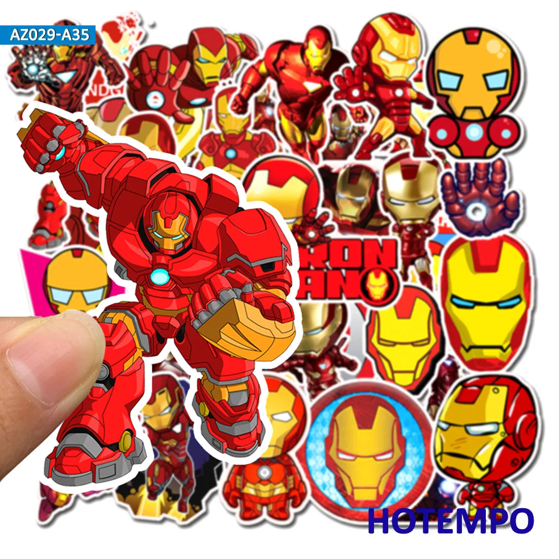 35pcs Tony Stark Iron Man Stickers Super Hero Marvel for Mobile Phone Laptop Luggage Suitcase Skateboard Bicycle Decal Stickers