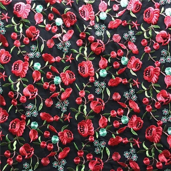 

5yard /lot Heavy black Mesh Water Soluble Flower Embroidery African Lace Fabric Material for Dress Clothes