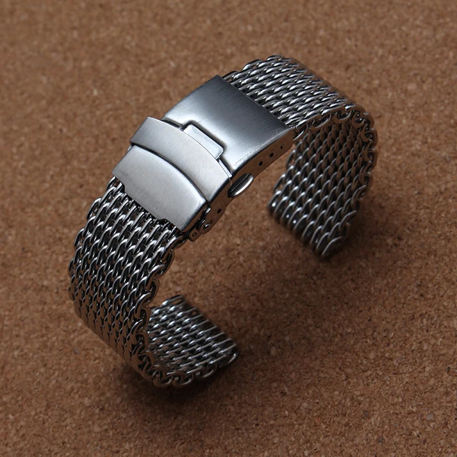 20mm 22mm 24mm Stainless Steel Mesh Bracelet Brushed Polishing 20mm 22mm 24mm Stainless Steel Mesh Bracelet Brushed Polishing Wristband Watchband Straps Silver For Men S Hours