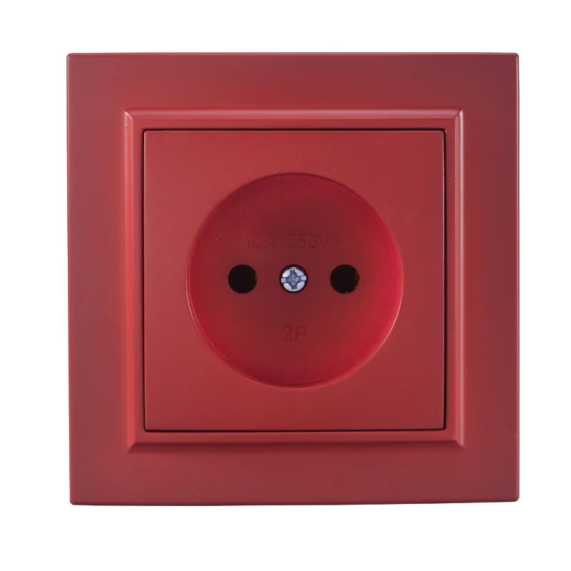 

2019 new socket Rose Red Euro Wall Socket without earth 250V 10A Power Supply Wall Mount Decorative DIY socket livolo