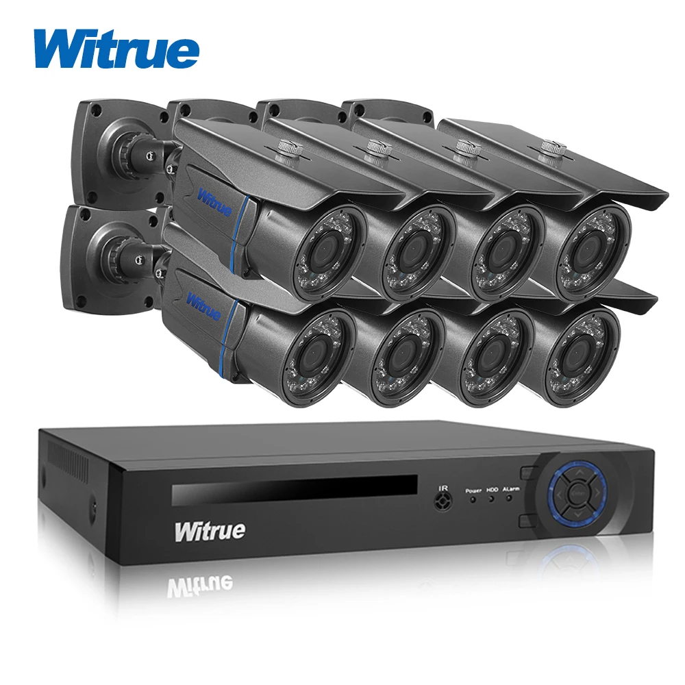 

Witrue 8CH Surveillance System 1080P Hybrid AHD DVR 2.0MP Sony IMX323 Security Camera Outdoor Waterproof Home Security System