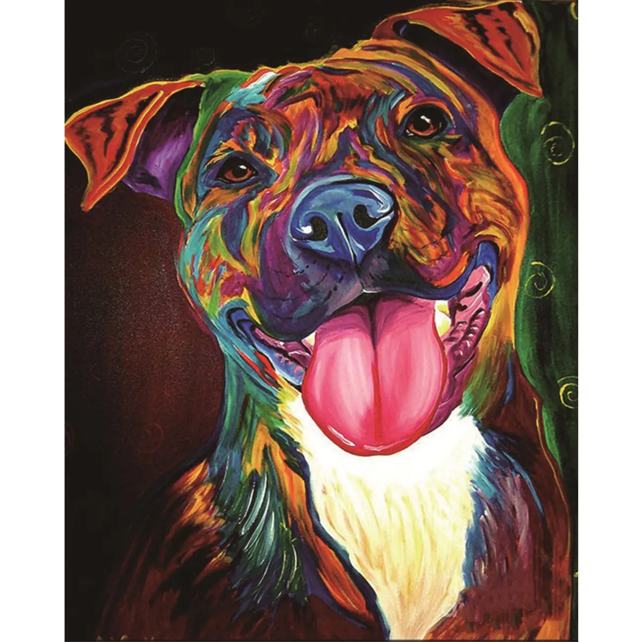 HOT GCZW 5D round diamond Painting diamond Embroidery "Colorful dog
