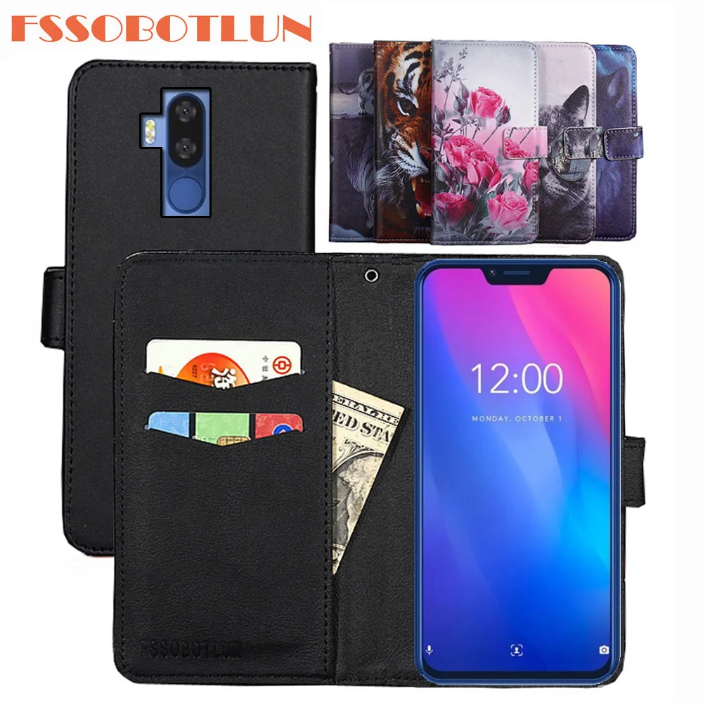 

FSSOBOTLUN For Vernee M8 Pro Case PU Leather Retro Flip Cover Shell Magnetic Fashion Wallet phone Cases Kickstand Strap