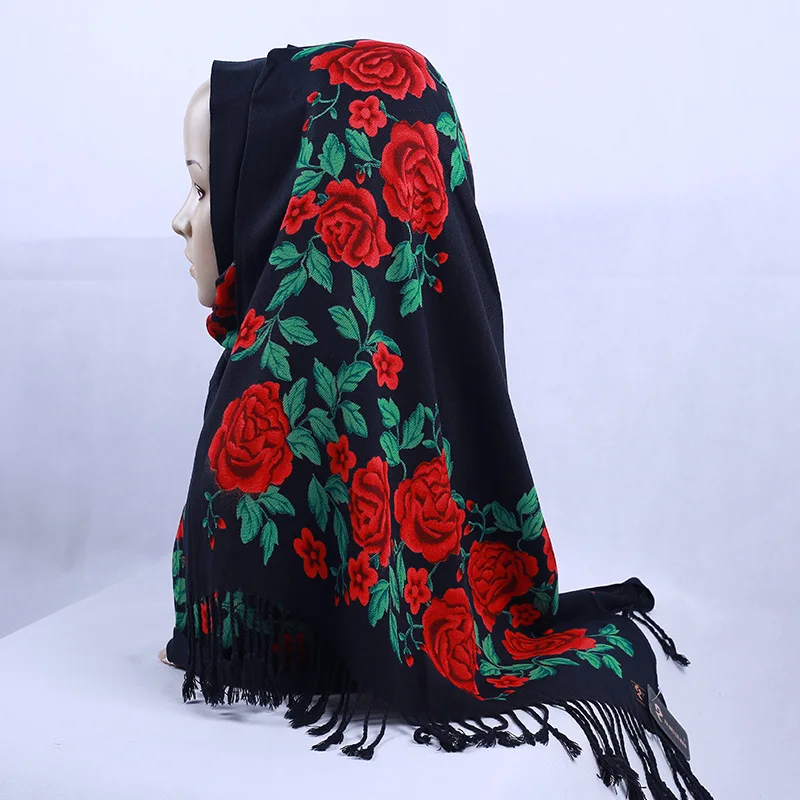 

muslim hijab scarf women plain Carved peony flower towel scarf hijab wrap printe solid color shawls headband skinny scarfs 2019