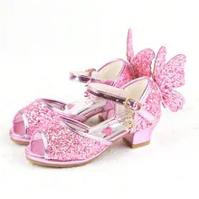 Butterfly children sandals kids girls sandals wedding shoes girls princess sandal high heels kids dress shoes Mules Clogs Shoes girls roman sandals for kids princess shoes summer fashion high heels soft leather children open toe sandal dress wedding party