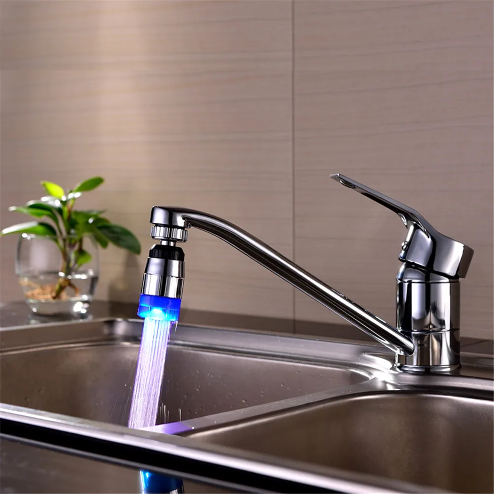 

high quality LED faucet aerator temperature sensor Heads attachment LED crane Shower lighting practical bathroom accessories