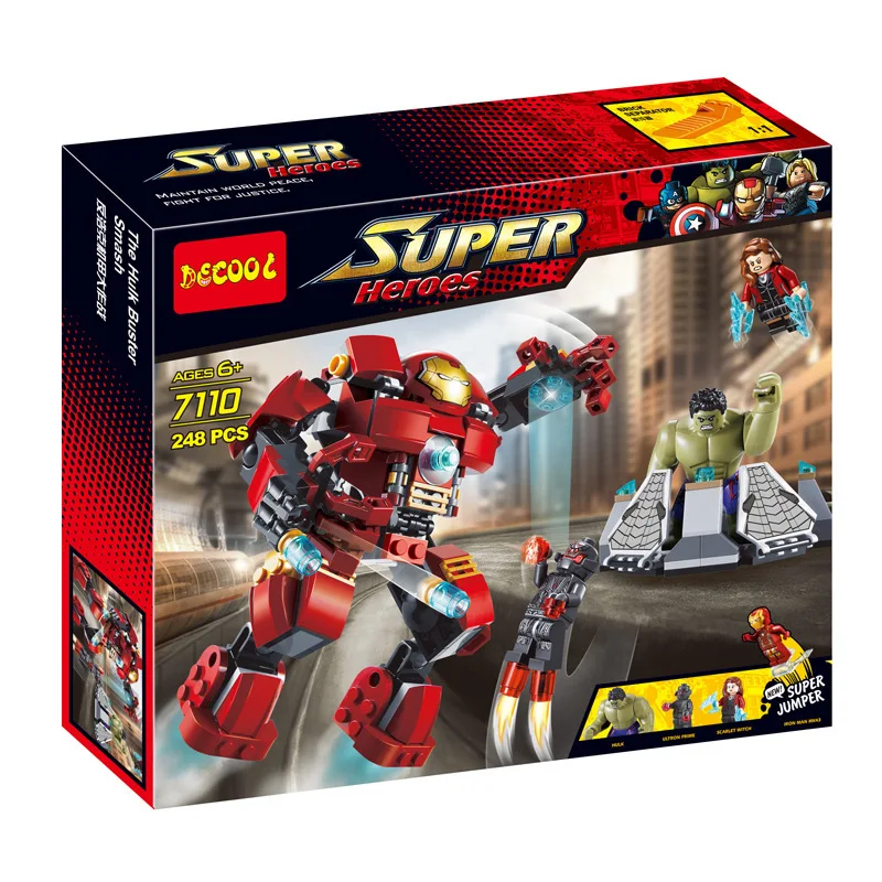 Marvel Super Heroes Avengers Building Block Compatible With Legoe Ultron Figures Iron Man Hulk Buster Bricks Toys For Children