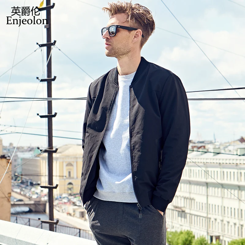 Мужская куртка Enjeolon черная однотонная с воротником стойкой 3XL JK0428|jacket coat men|coat mencoat