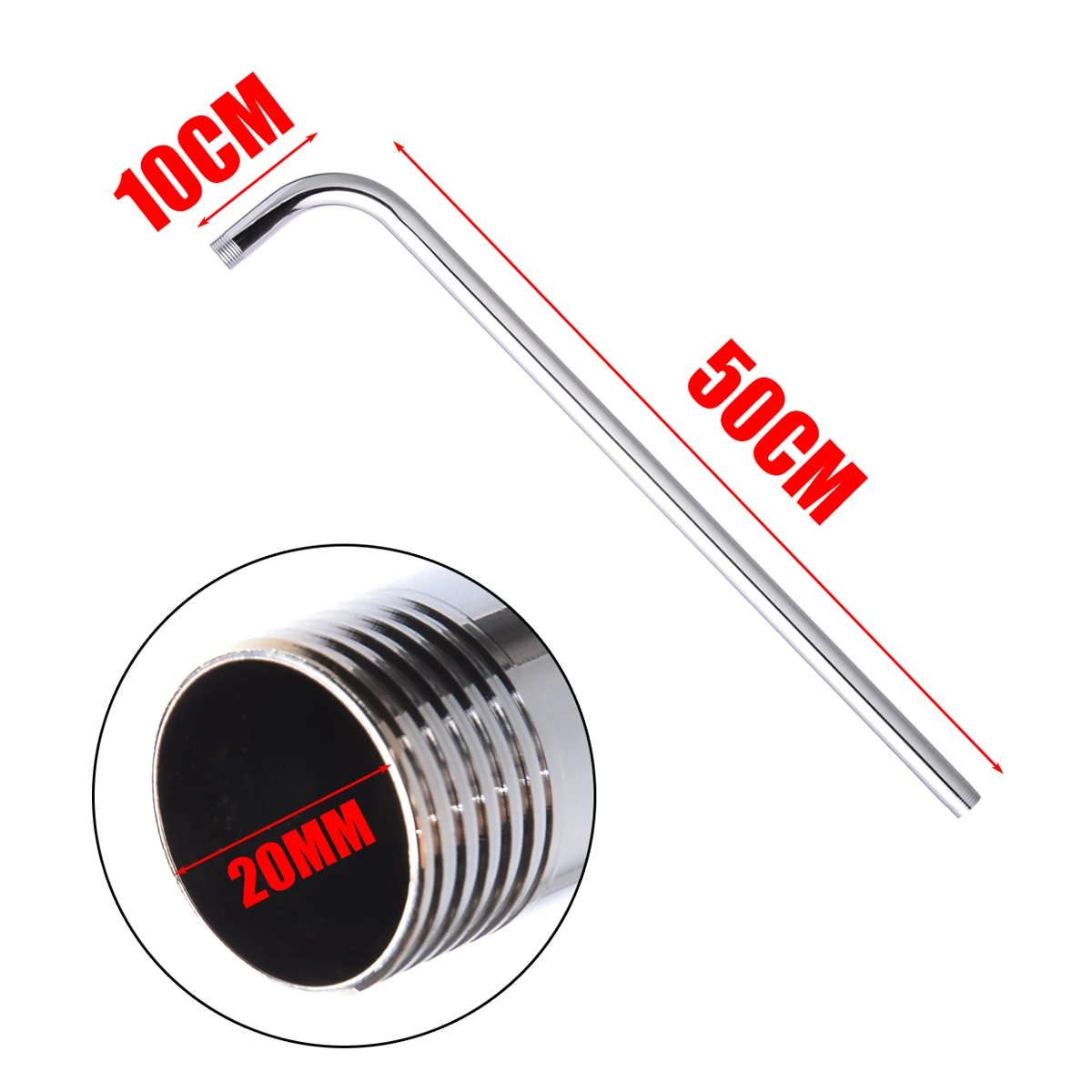 1pc 24" 60cm Stainless Steel Shower Arm Wall Mounted Tube Rain Shower Head Arm Bracket For Bathroom Spray Nozzle Extension Pipe