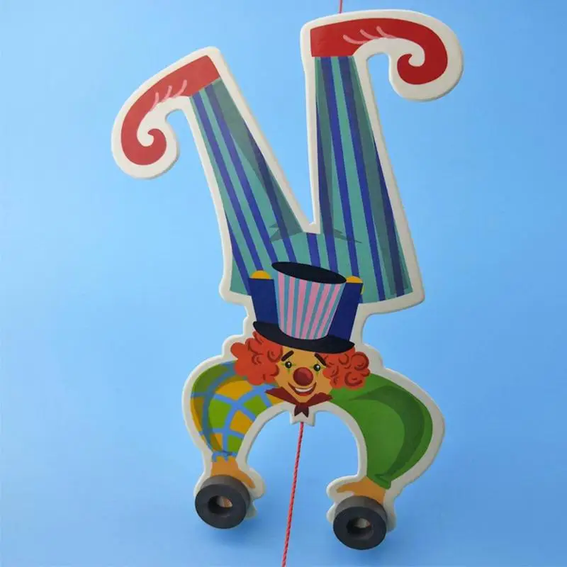 Дети Новинка DIY клоун прогулки Проводные игрушки детей ручной гравитации принцип художественных промыслов игрушечные лошадки Детские