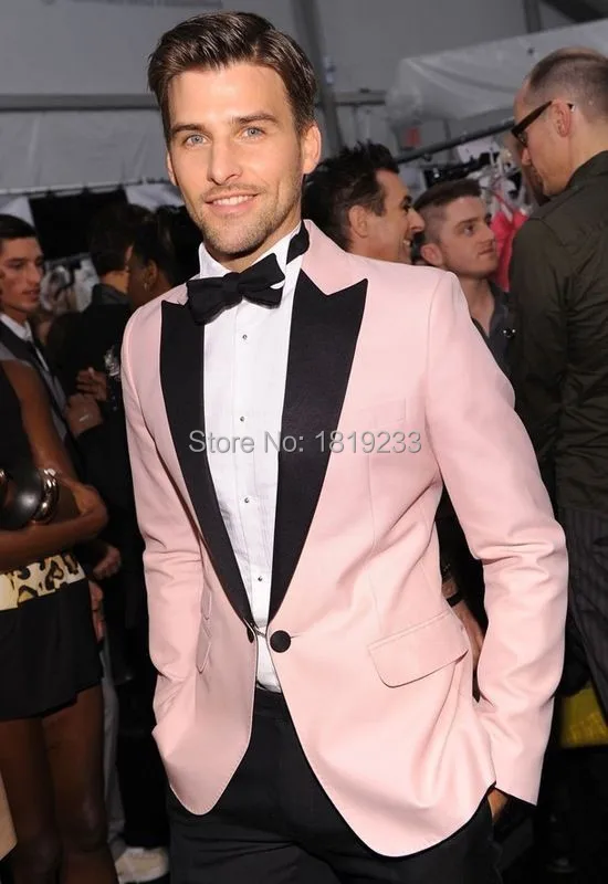 Custom made Groom Tuxedos men's Wedding Suits pink Coat