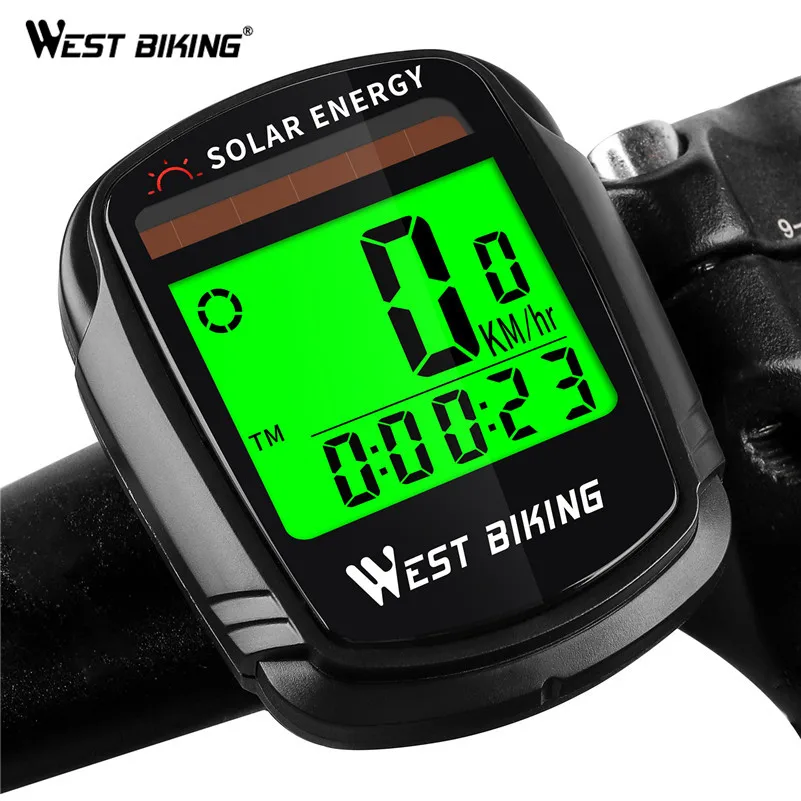 WEST BIKING Wireless Bike Computer Solar Power Waterproof Cycling