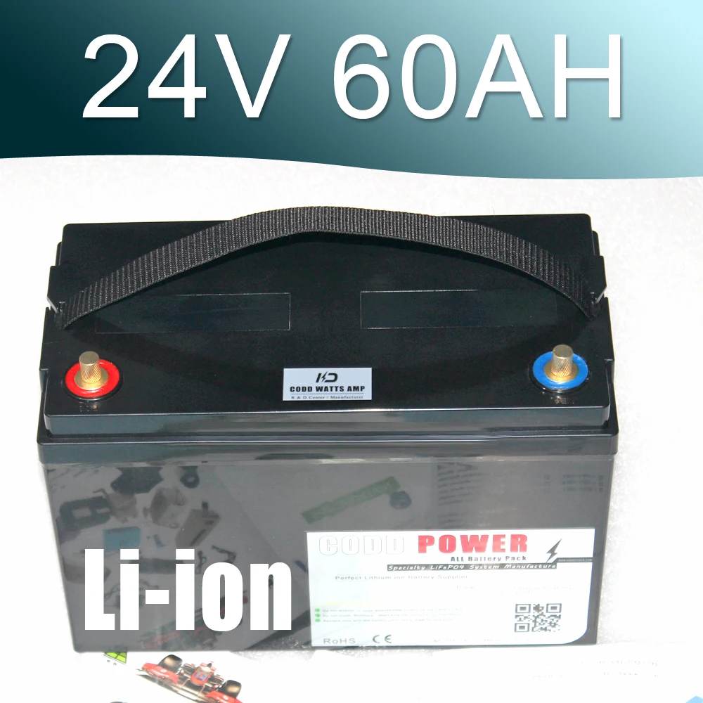 24V 60AH Lithium ion font b Battery b font 25 9V Li ion Waterproof IP68 Box
