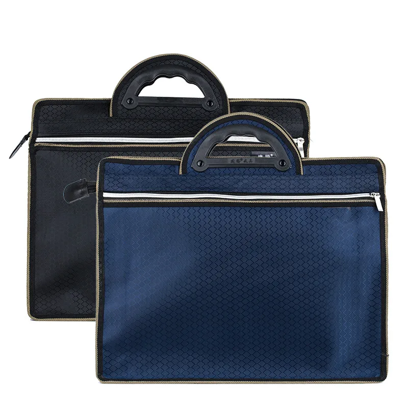 A4 portable paper bag Oxford cloth double zipper high capacity