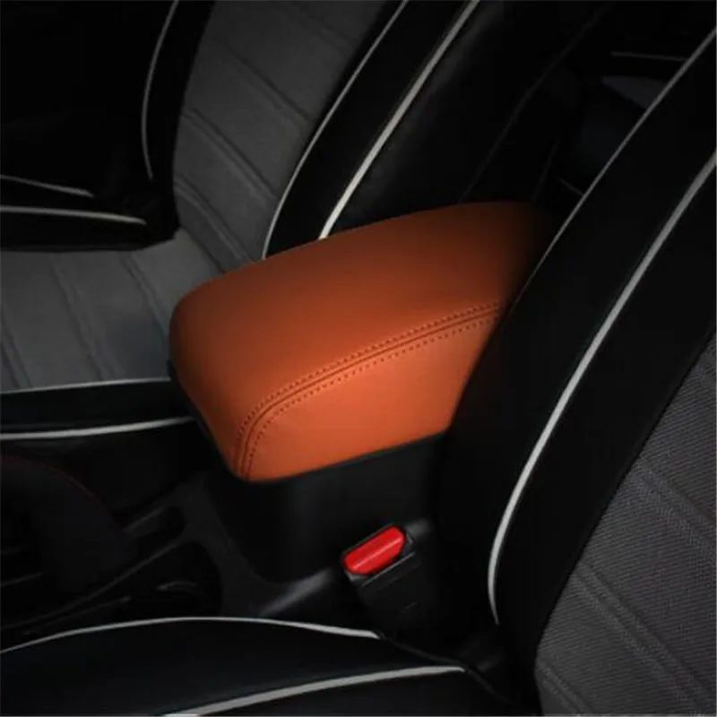 For Mitsubishi Outlander 2013-2018 Black Leather Center Armrest Box Cover Trim