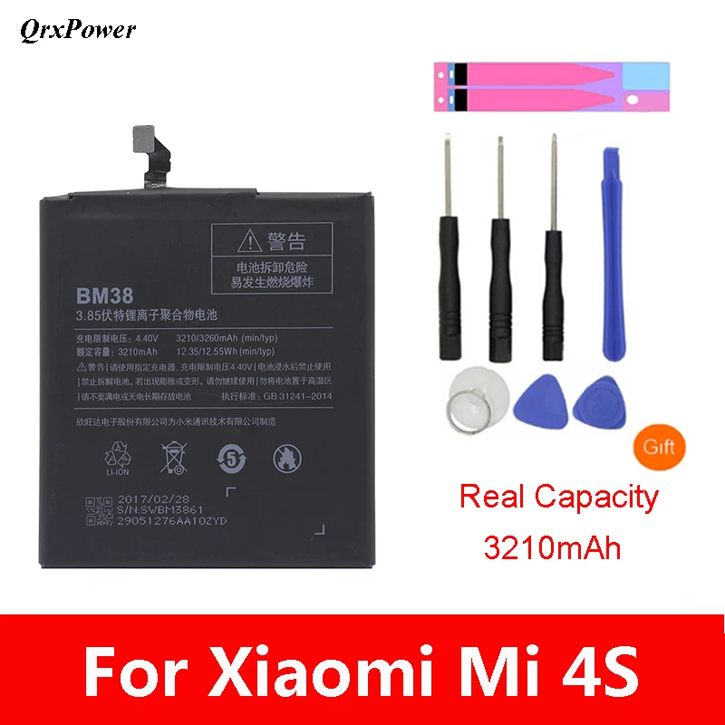 Оригинальный аккумулятор BM38 для мобильного телефона Xiaomi Mi 4S реальная емкость 3210