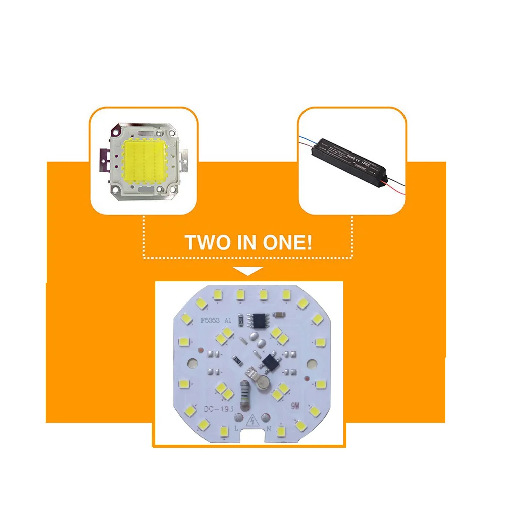 10 шт./лот светодиодный чип SMD 7 Вт 9 Вт без необходимости драйвер светодиодный чип интегрированный IC AC 180 в-240 В для DIY светодиодный светильник потолочный светильник