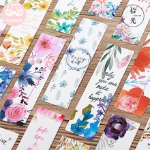 Mr Paper 30pcs/box Beautiful Flowers Green Plants Best Wishes Bookmarks for Novelty Book Reading Maker Page Paper Bookmarks page turners 2 beautiful game