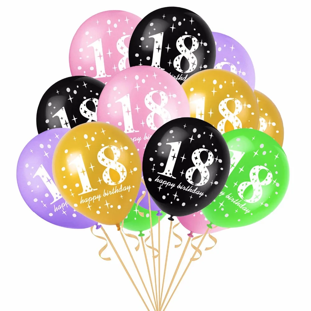 

5Pcs 12Inch Latex Balloon Decorative 18th Birthday Party Background Layout Supplies Inflatable Helium Balloon Accessories Decor