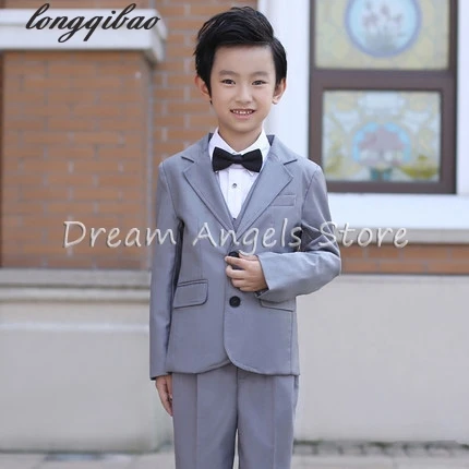 Модные высококачественные блейзеры для маленьких мальчиков партия из 5 единиц Формальный свадебный костюм серого цвета для мальчика Свадебные костюмы для мальчиков 07