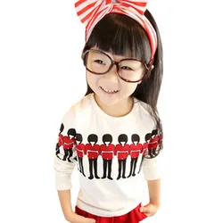

Kid Girl Long Sleeve T-shirt Fashion Crewneck Shirt Cotton Casual Cartoon Patterned Tops 2-7Y
