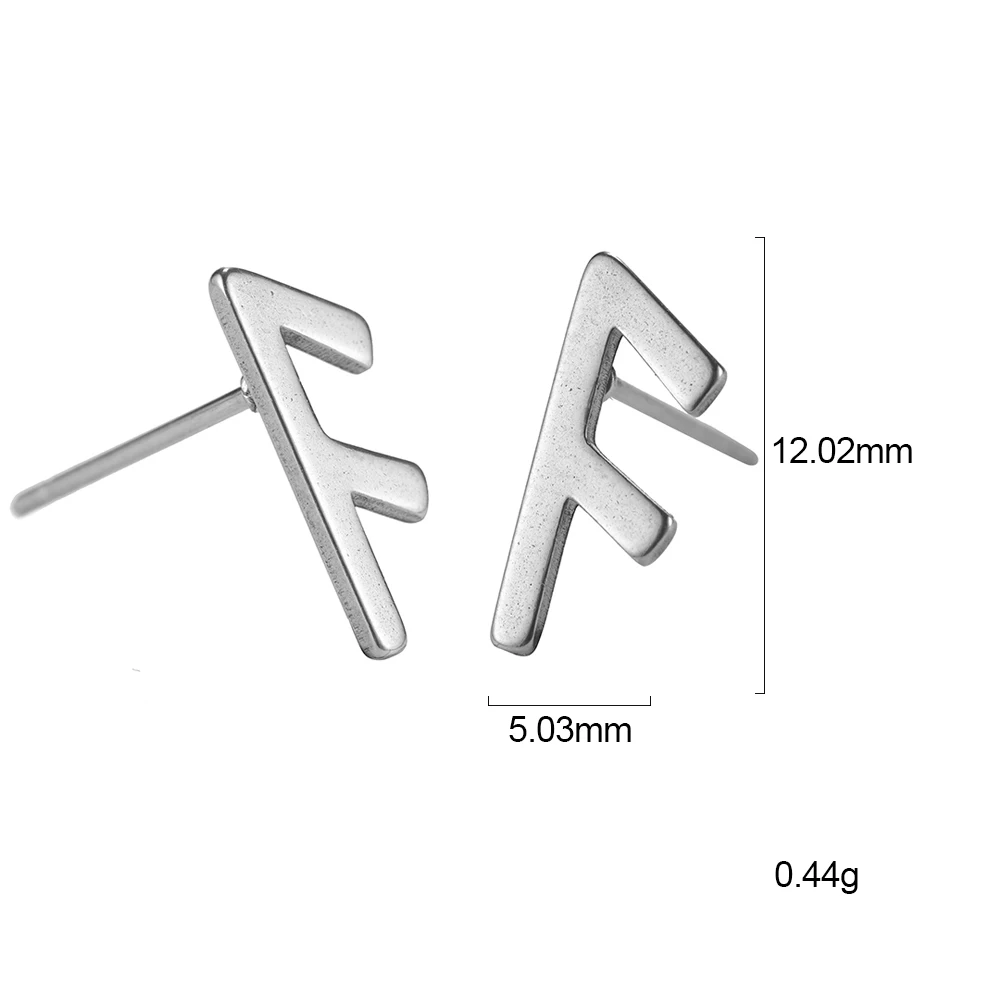 Модные простые корейские серьги с буквенным принтом в виде Рун, ювелирные изделия из нержавеющей стали, металлические трендовые серьги-гвоздики в стиле унисекс - Окраска металла: ESS2019062128