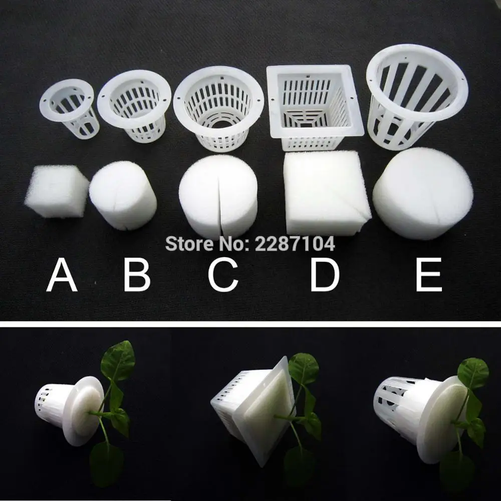 10/20x Mesh Pot Net Basket Clone Cloning Collar Foam Insert Plant Hydroponic 