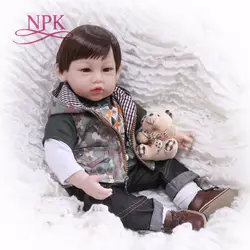 Мальчик Bebes reborn boneca 22 "55 см NPK Мягкие силиконовые реборн детские куклы реалистичные девочки детский игровой дом игрушки куклы menino bonecas