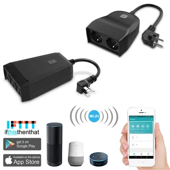 

Outdoor Waterproof Smart WiFi US / EU Plug Socket Timer Outlet Compatible for Amazon Alexa Google Home Phone APP IFTTT