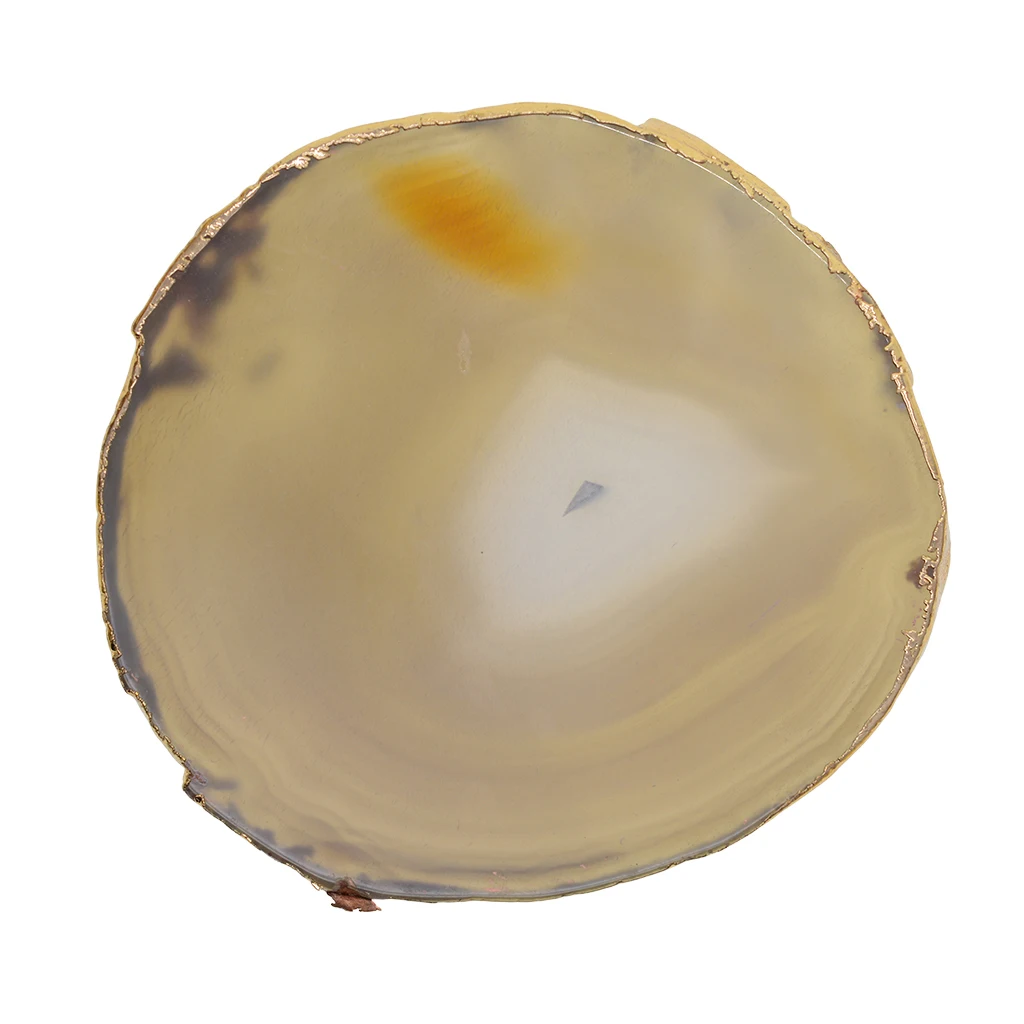 2 Pack Agate Slices Geode Stones Gold Edge, Coasters Cup Mat, 60 -80 mm, for Jewelry Making, Home Decoration, DIY Crafts