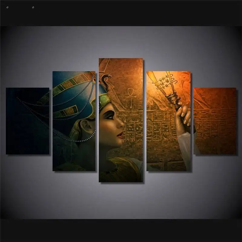 

5 Panels Hd Printed The Nile Ruler Nefertiti Wall Art Painting Canvas Print Room Decor Print Poster Picture Canvas P0591 vendor