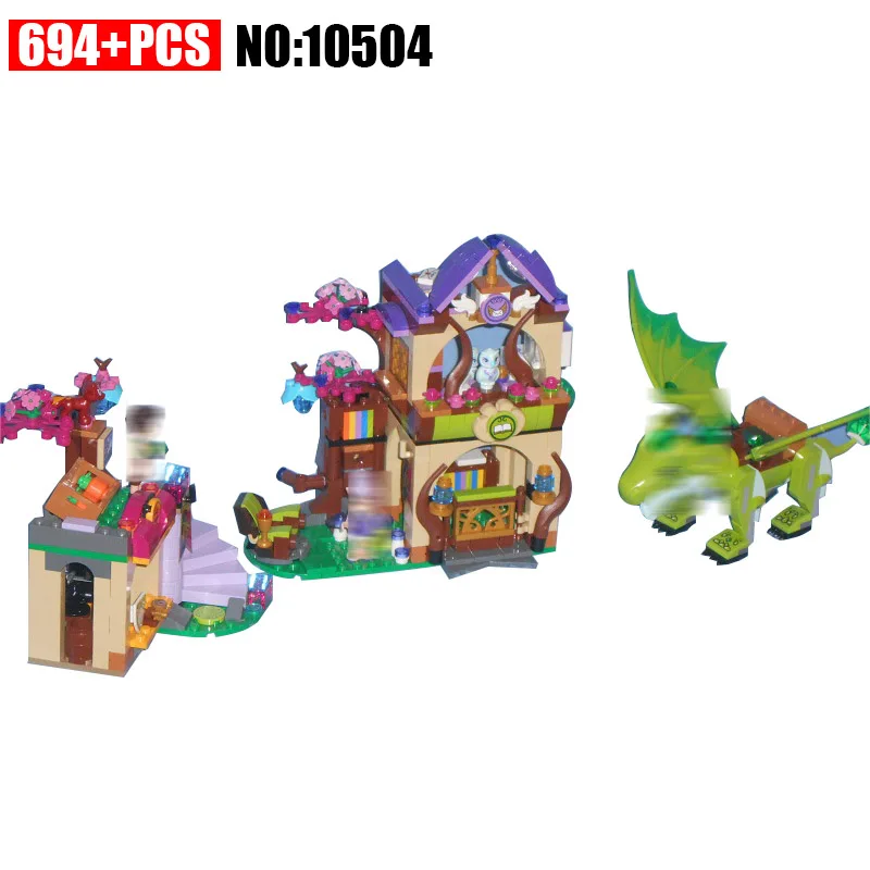 

10504 694Pcs Elves The Secret Market Place Model Building Kit Blocks DIY Educational Brick Girls Friends Toys 41176