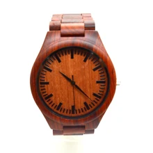 Relojes хомбре 2016 мужские красный сандаловое дерево часы роскошь бамбук деревянные часы японский 2035 miyota движение кварцевые часы