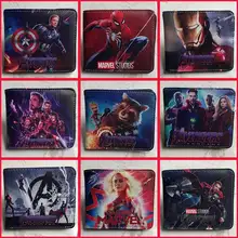 Аниме герой кошельки в Стиле Человека-паука мультфильм стиль Капитан Америка Супермен сложенный Кошелек для монет подарки дети мальчик девочка кожаный короткий кошелек