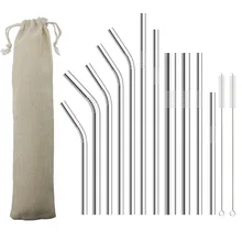 1 шт соломинка из нержавеющей стали 18/10 из нержавеющей стали металлические соломинки многократного использования соломинки с 1 чистой щеткой для кружек 20 или 30 унций для дома Вечерние