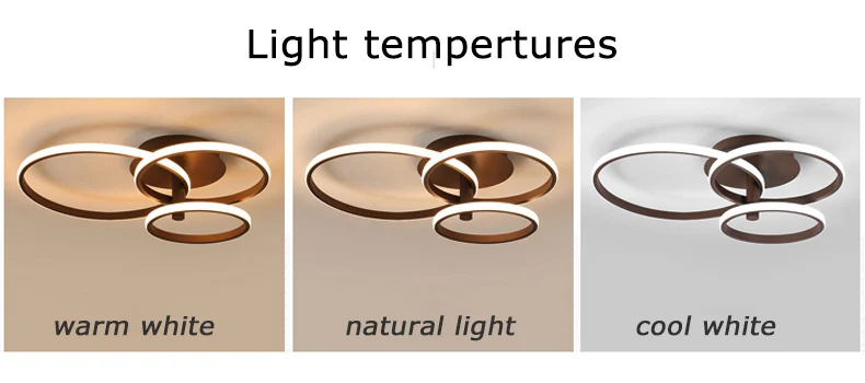 Современная светодиодная люстра coffee& White Cricle для дома, гостиной, спальни, столовой, Потолочная люстра, люстры