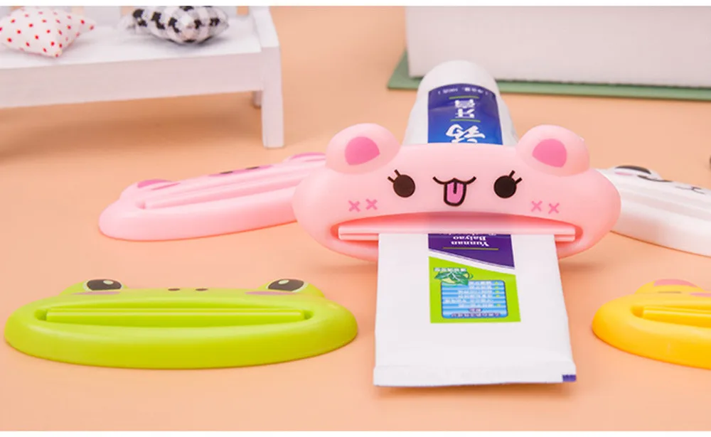 1 шт многоцветные милые животные многофункциональные портативные Пластиковые Соковыжималки для зубной пасты для ванной, держатель для зубной щетки, наборы для ванной, предметы для дома