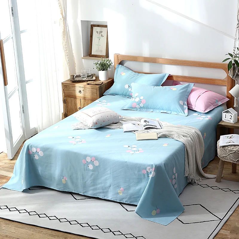 

Bedding Sheet Home Textile Printing Cotton 3PCS Flat Sheets Combed Cotton Pillowcase Bed Sheet Bedding Linen For King Queen Size