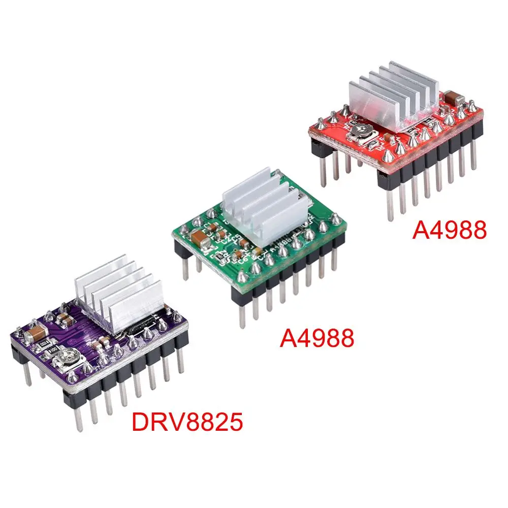 3D-принтеры Запчасти Stepstick A4988 DRV8825 Драйвер шагового двигателя Модуль с радиатор Reprap Рампы 1,4/1,5/1,6 Управление плата MKS