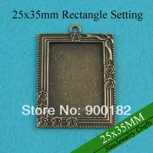 

25x35mm Antique Bronze Bezel Pendant Trays, Blank Pendant Settings, Victorian Pendant Blanks For Stones, Glass and Resin