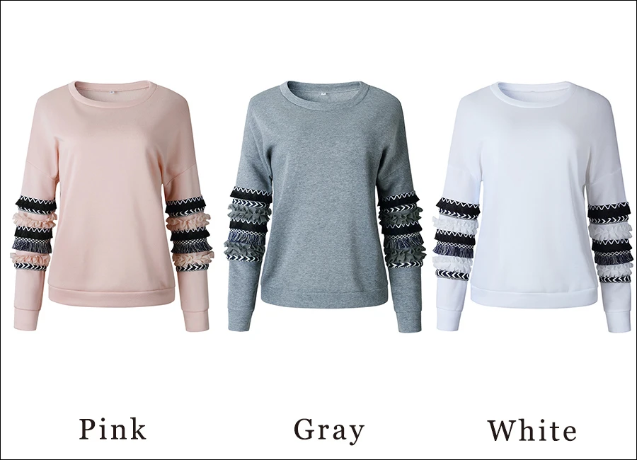 Gladiolus 2018 Autumn Winter Sweatshirt Women O-Neck Long Sleeve Patchwork Printed Loose Casual Hoodie Women Fashion Tracksuit (30)